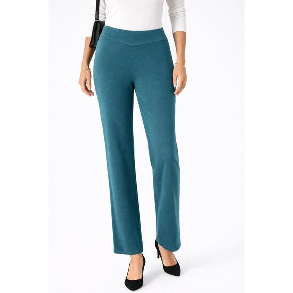 Pants - WynneLayers Women’s Teal Pull-On Knit Straight Leg Pants Size XXS